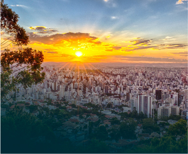 Vista do por do sol em Belo Horizonte