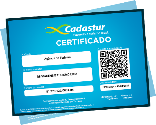 Certificado do ministério do turismo